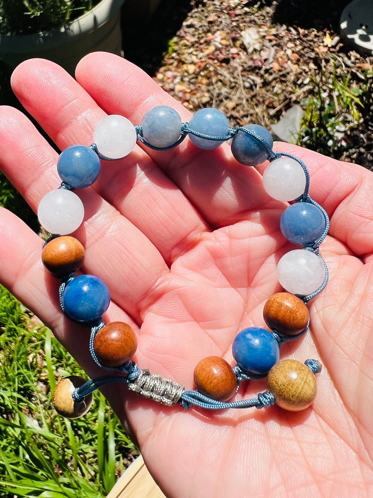 Harmonic Expression – Throat Chakra Mala Bracelet 🔵✨