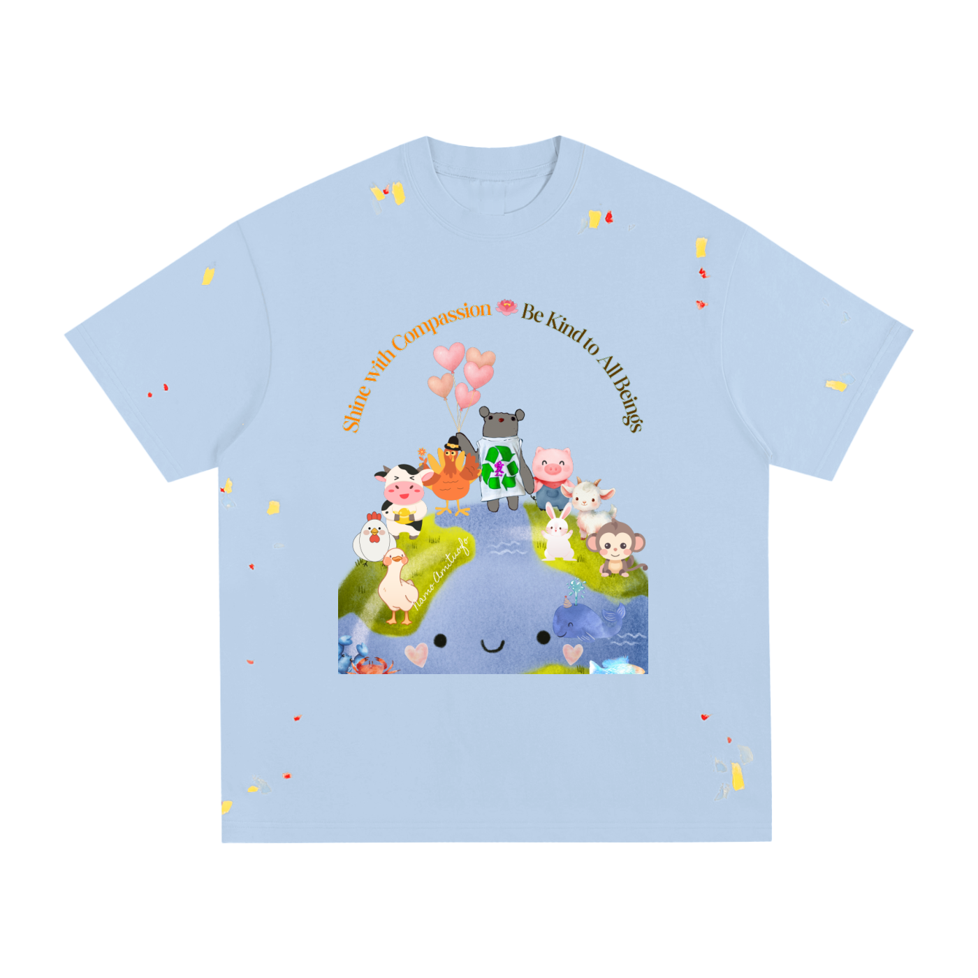 vegan friendly clothing,mindful clothing,inspirational tee,eco message shirt,unisex cotton tee,kindness t-shirt,gift for animal lovers,environmental awareness tee,earth day shirt ,recycle symbol shirt