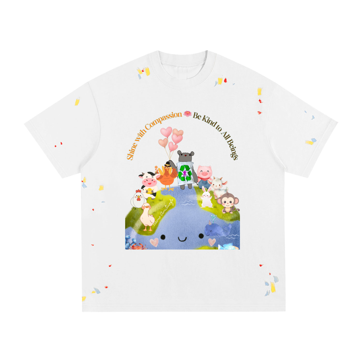 vegan friendly clothing,mindful clothing,inspirational tee,eco message shirt,unisex cotton tee,kindness t-shirt,gift for animal lovers,environmental awareness tee,earth day shirt ,recycle symbol shirt