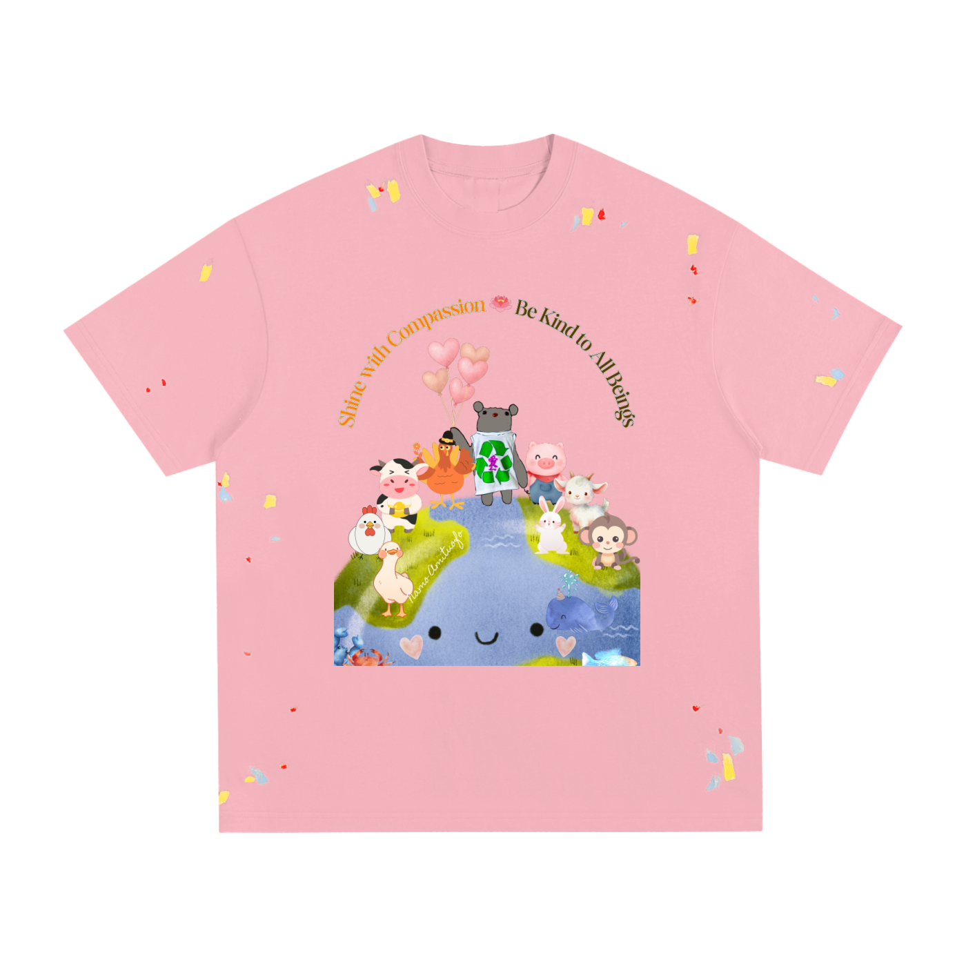 vegan friendly clothing,mindful clothing,inspirational tee,eco message shirt,unisex cotton tee,kindness t-shirt,gift for animal lovers,environmental awareness tee,earth day shirt ,recycle symbol shirt