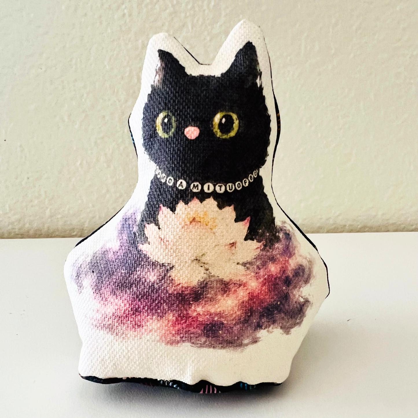 Luna Paws handmade kawaii black cat Otedama art doll