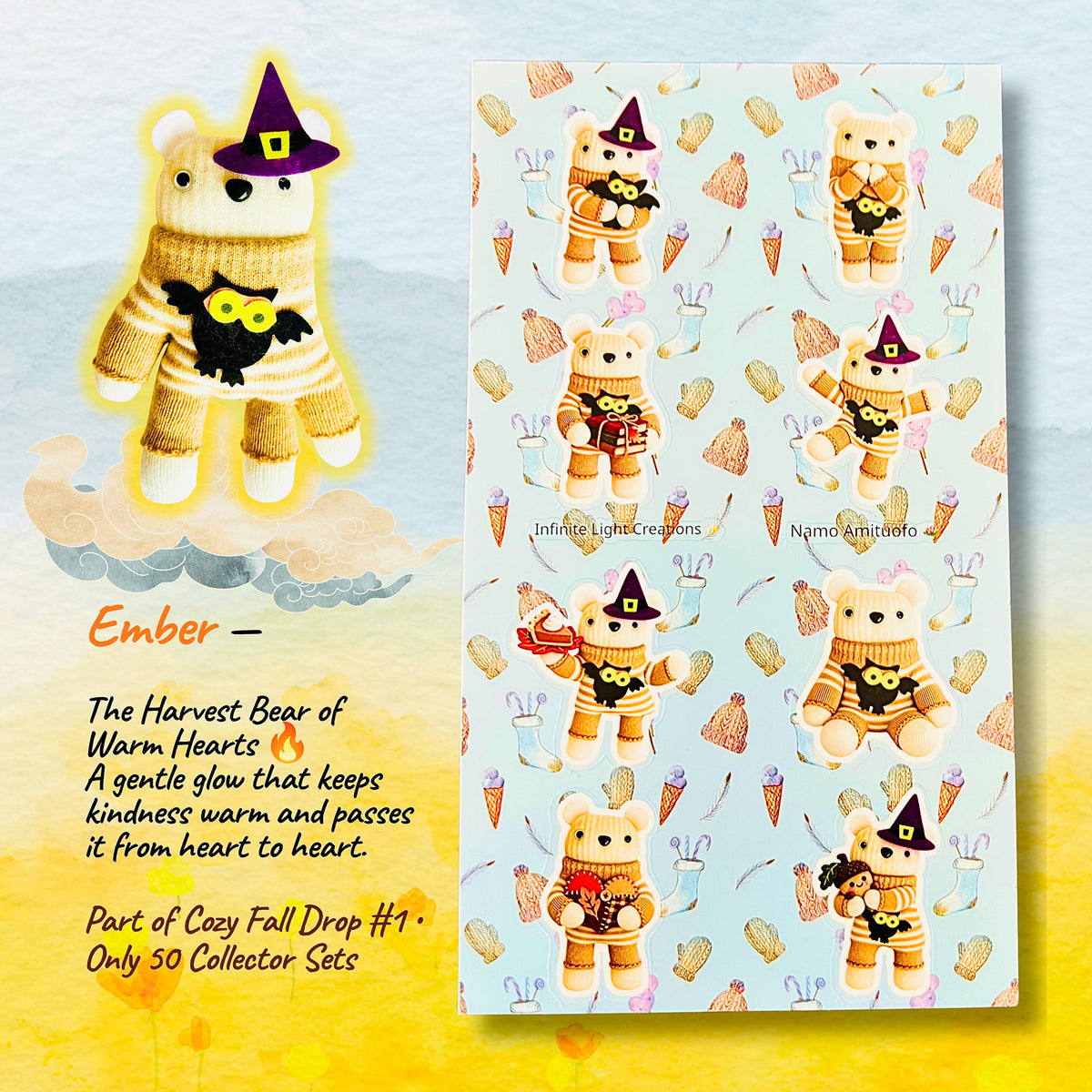 Ember premium 4×7 sticker sheet from the Cozy Fall Collector Set by Infinite Light Creations