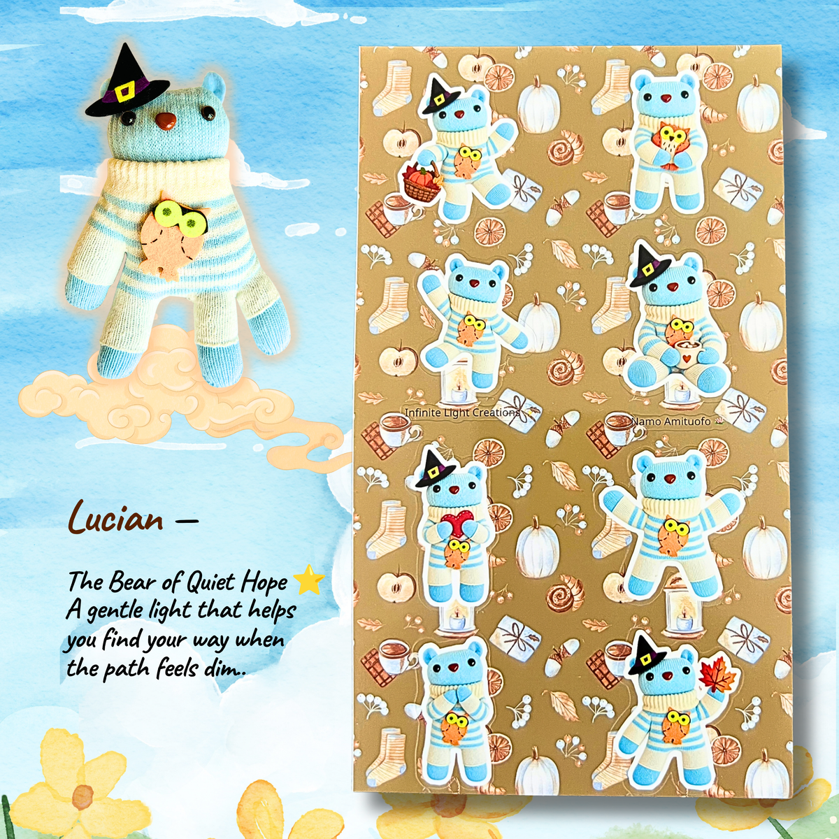Lucian Cozy Fall Premium Vinyl Sticker Sheet — 4×7