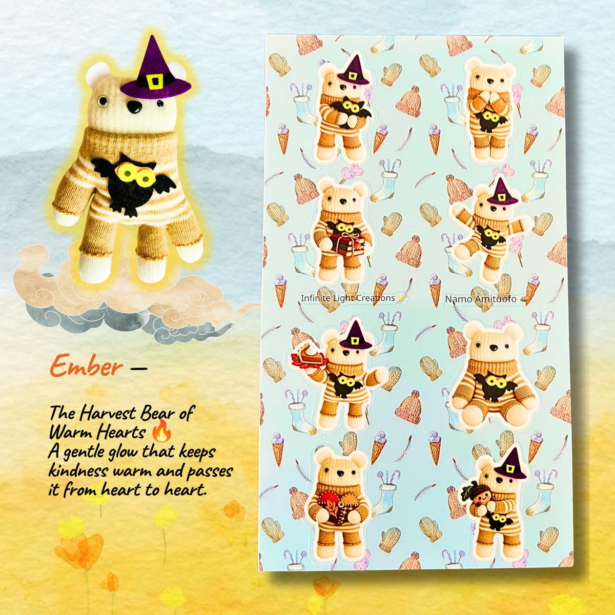 Ember Cozy Fall Premium Vinyl Sticker Sheet — 4×7