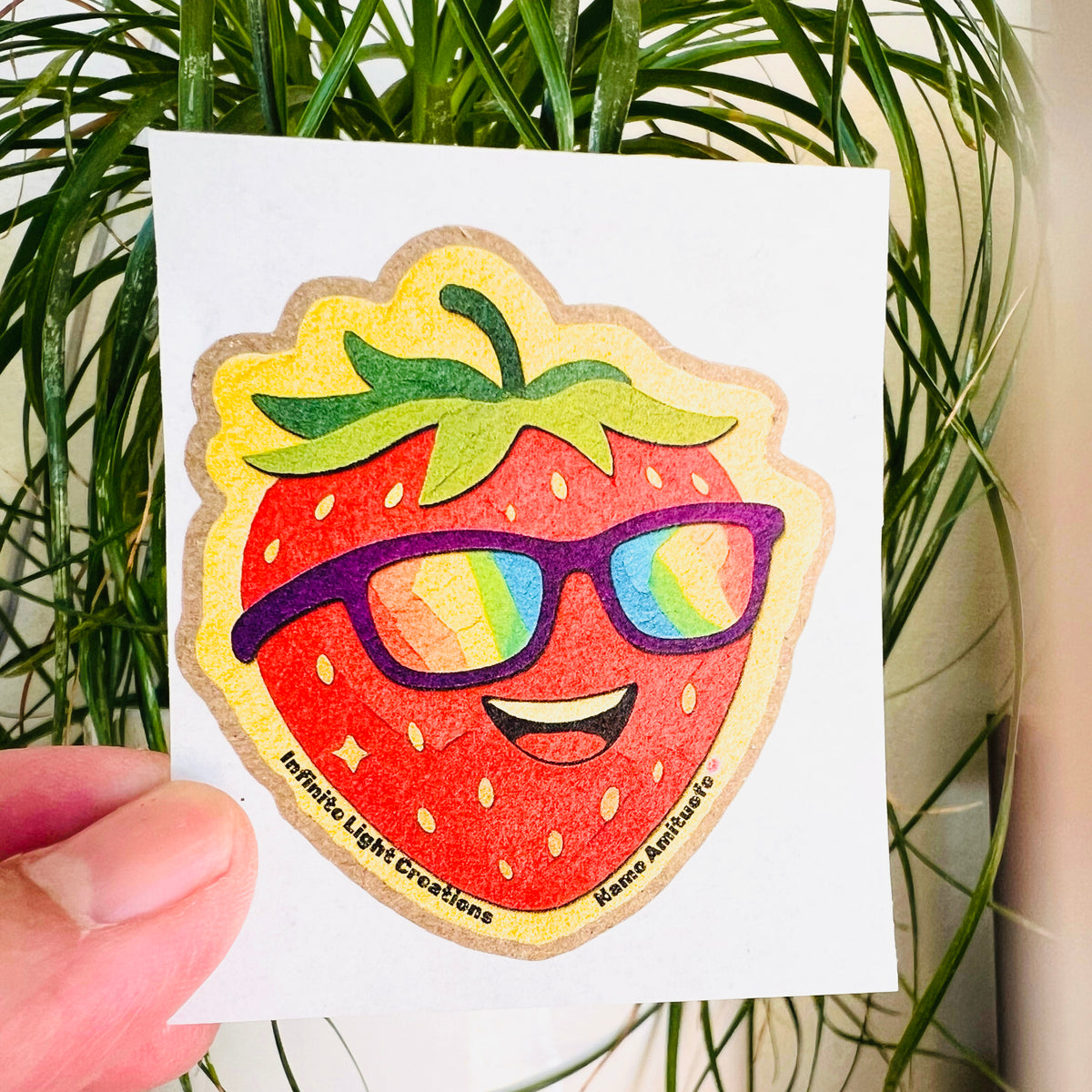 Berry Glow Strawberry Nostalgic Craft Paper Sticker