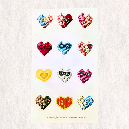 Handmade Macramé Heart Gallery Sticker Sheet