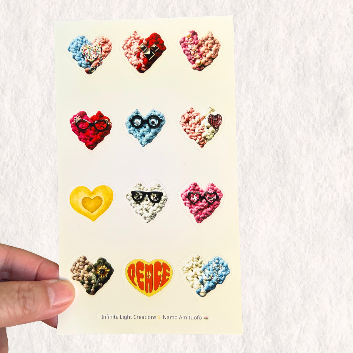 Handmade Macramé Heart Gallery Sticker Sheet