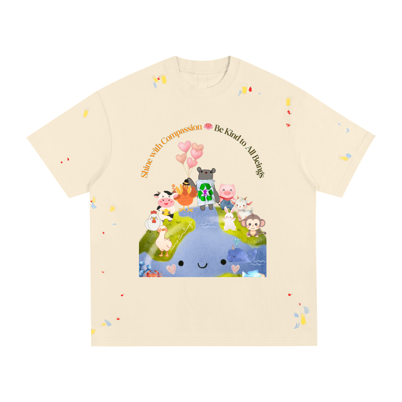 vegan friendly clothing,mindful clothing,inspirational tee,eco message shirt,unisex cotton tee,kindness t-shirt,gift for animal lovers,environmental awareness tee,earth day shirt ,recycle symbol shirt